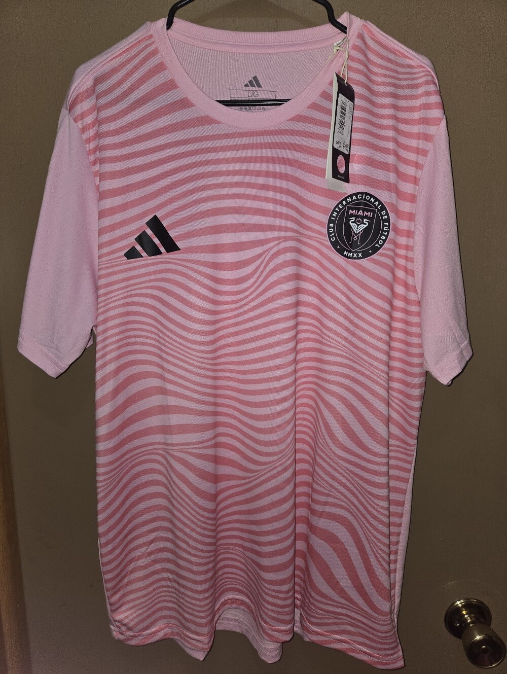 ⚽️Adidas Pink Miami Wave-Pattern Men's Soccer Training Jersey⚽️